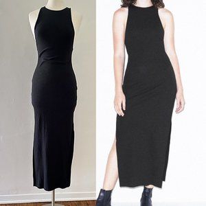 New American Apparel 2x2 ribbed cotton racerback maxi dress
